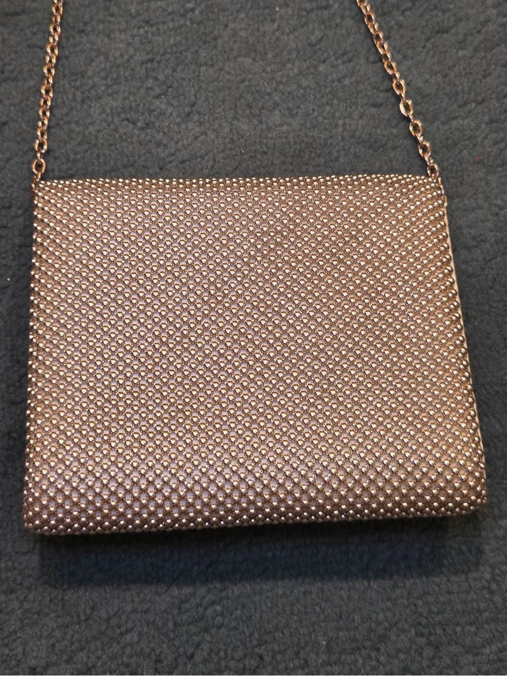 Charming Charlie RSVP Gold Mesh Crossbody Evening Bag Clutch - Picture 7 of 9